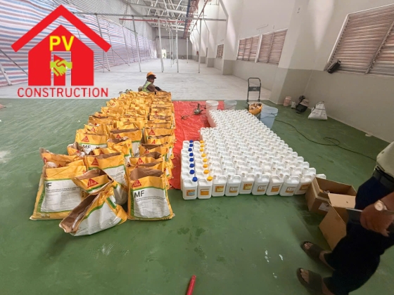 Thi công sơn nền PU MF 4mm chất lượng cao tại Phong Vũ